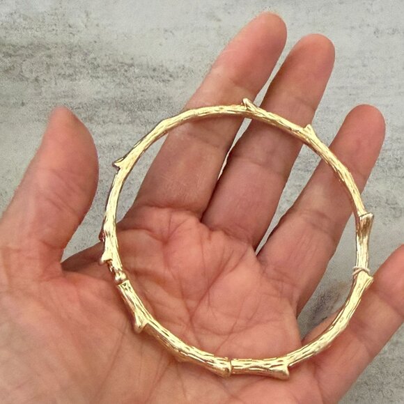 NWT Lia Sophia Out on a Limb Twig Branch Gold Tone Bangle Bracelet M/L 2.75" ID - Picture 3 of 4